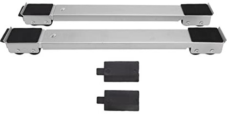 PerGar 2 Sets Geräterollen, Ausziehbarer Mobiler Geräterollenwagen, Waschmaschinen-Basiswagen, Universelle Ausziehbare Möbel-Geräterollen für Kühlschrank (Silber)