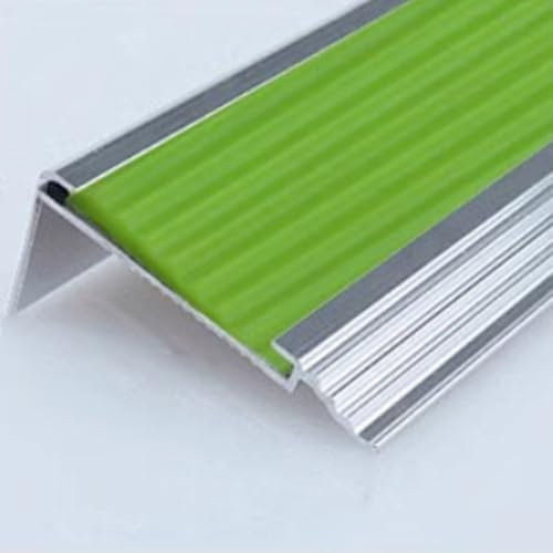 Generisch LED-Treppenprofil, 100 cm, Aluminium-Treppenkantenprofil mit im Dunkeln leuchtendem Gummistreifen, Fluoreszierende Treppenkante für Innentreppen (Champagner, 45 m)