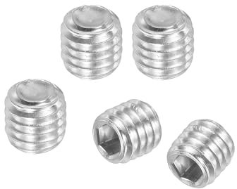 PATIKIL 50 Pcs Hex Socket Grub Screw, M6x4mm Flat Point Grub Bolt 304 Stainless Steel Head Socket Set Screws for Door Handles Light Fixture Repair