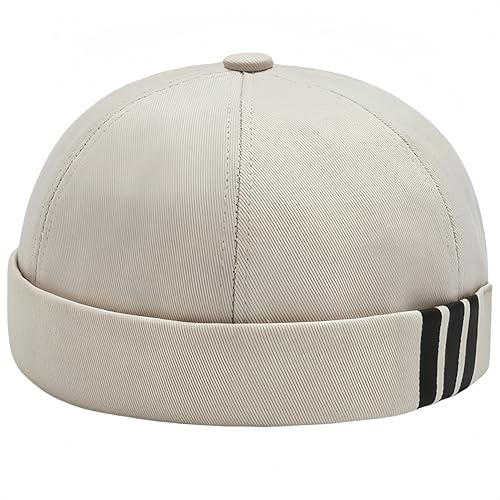 Bonnets Homme Hiver Bonnet De Nuit Homme Femme Homme Adapté Bonnet Docker en Adjustable Docker Hat Casquette sans Visiere Rolled Cuff Brimless Hat Bonnet Marin Beanie Worker Caps Homme Bonnet