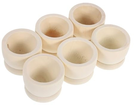Holibanna 6stücke Eierbecher Aus Holz Für Ostern Unbemalt Für Kreative DIY-Dekorationen Eierhalter Für Frühstückstische Und Festliche Anlässe