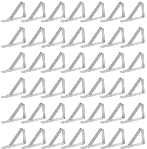 42Pcs Tablecloth Clips, Stainless Steel Table Cloth Cover Clamps, Picnic Table Cloth Holder Clips for Outdoor Tablecloths Picnic Restaurant Weddings Graduation Party