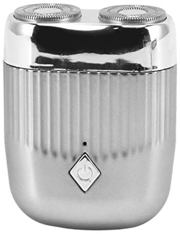 WPKD BLUEIY Regolabarba portatile ricaricabile, color argento, mini tagliabarba per salone di casa, lavabile, design adatto ai viaggi, dimensioni compatte