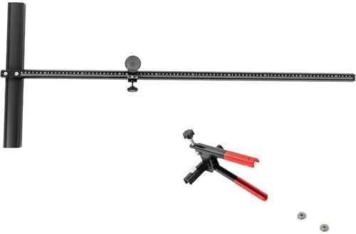 Yidubid Cortador De Baldosas Herramienta Manual con 2 Cuchillas De Corte Y Alicates Divisores, 90cm En Forma De T Manual Cerámica Cortador De Suelo para Porcelana Vidrio Black,1
