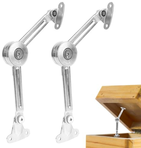 28pcs Kit de Charnières à Fermeture Amortie pour Coffre Jouets, avec Connecteurs Vis Rondelles et Clés Charnières à Fermeture Amortie pour Coffres de Rangement et Portes D'armoires Relevables