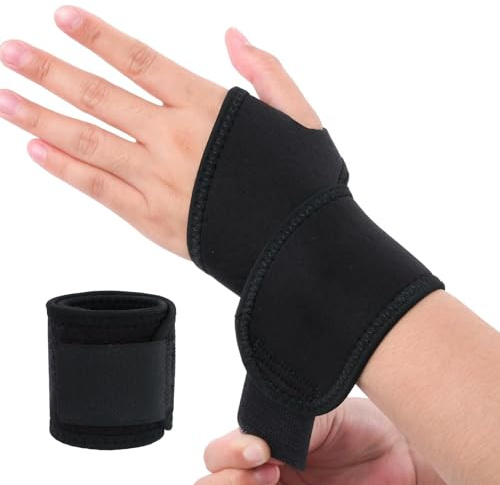 Handgelenk Bandagen, Verstellbare Handgelenkstütze für Sport und Alltag, Handgelenkbandage zur Schmerzlinderung für Damen und Herren, Handgelenkschoner für Sehnenscheidenentzündung 1 Paar (Schwarz)