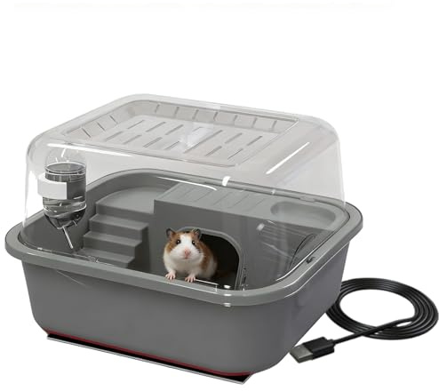 Hamsterkäfig – mehrstöckiger Kleintier-Lebensraum für Hamster, Rennmäuse, Acryldrahtkonstruktion mit Rohren, Laufrad und Futterzubehör, geräumiges Gehege für Haustierspiele, 30 x 25 x 19 cm