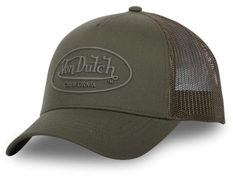 Von Dutch Casquette Enfant Log, Casquette Trucker Garçon & Fille, Ajustable par Snapback, Kaki Taille TU