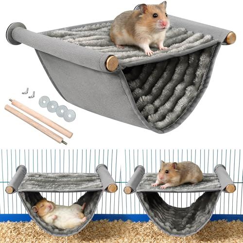 YingBiao Hamac pour rat, cochon d'Inde, hamster, hamac double couche à suspendre, lit chaud pour l'hiver pour petits animaux de compagnie, nichoir pour chinchillas et écureuil pour jouer