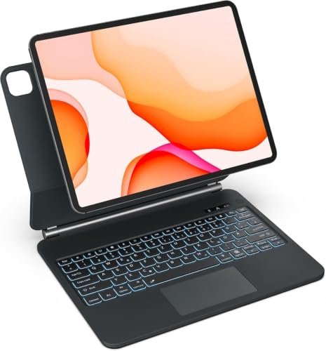 Magic Keyboard für iPad Air 11 Zoll M4/M3/M2, iPad Air 5./4. Gen. & iPad Pro 11 Zoll 4./3./2./1. Gen., Magnetische Tastatur Hülle mit Touchpad, 7-Farben Beleuchtung, Bluetooth, QWERTZ Deutsch