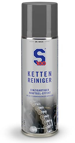 DR. WACK S100 Kettenreiniger 300 ml - Motorrad Kettenspray mit Gel-Formel - Schutz vor Verschleiß & Korrosion - Für für O/X/Z-Ring - Hochwertige Motorradpflege