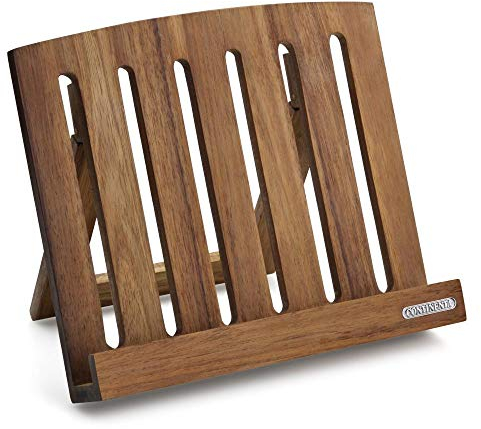 Continenta Libros de Cocina, Atril para Libro de Cocina de núcleo de Acacia Madera, tamaño: 28 x 24 x 6 cm