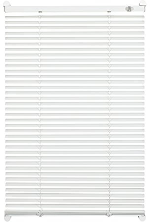 Gardinia 33428, Easyfix/Klemmfix Jalousie, individuell höhenverstellbar, zum Klemmen, 80 x 130 cm, weiß