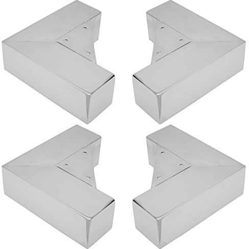 SOTECH 4 Stück Möbelfuß Juliett Chrom 150 x 150 x 56,3 mm | Schrankfuß Polsterfuß