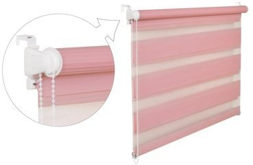 DOPPELROLLO DUOROLLO 90 CM BREIT 150 CM LANG Rosa INKL. SEILZUG FENSTERROLLO KLEMMROLLO JALOUSIE