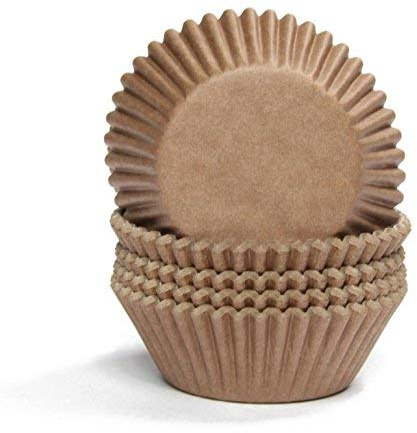 Moldes de papel de horno para magdalenas o cupcakes Braun - 75 Stück