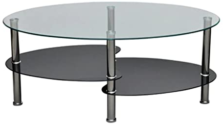 vidaXL Metallgestell Glasplatte Couchtisch Wohnzimmer Weiß/Schwarz