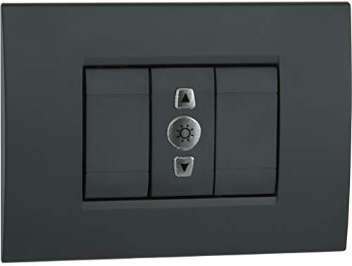 VEMER VE772300 REGOLO - Regolatore Dimmer per il Controllo dell'Intensità Luminosa delle Luci, Installazione su Scatola da Incasso (1 modulo occupato), Grigio Antracite