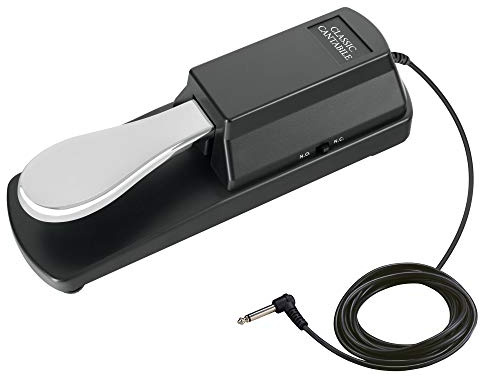 Classic Cantabile FP-1 Universal Sustain Pedal, Universal-Sustainpedal | Umschaltbare Polarität, Inkl. 1, 6 m Anschlusskabel, 35 mm Winkel-Klinkenstecker, Rutschfeste Gumminoppen, Für alle Keyboards