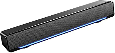 PC-Soundbar, USB-verkabelte LED-Soundbar mit 2 Hochleistungslautsprechern, Bass-Surround-Sound-Box, 3D-Stereo-Lautsprecher mit 3,5 mm Klinke für Laptop, Desktop und Smartphone