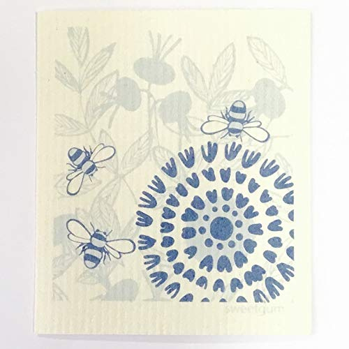 More Joy - schwedish Dishcloth - schwedische Spültücher/schwämme - öko - (Bloom, Blue)