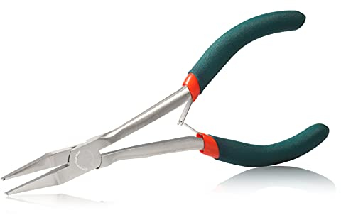 SPEEDWOX Slimline Flat Nose Pliers, 6 Inches Flat-Nose Pliers with Long Reach Comfort PVC Handles, Jewelry Making Pliers for Hard to Reach Narrow Spaces