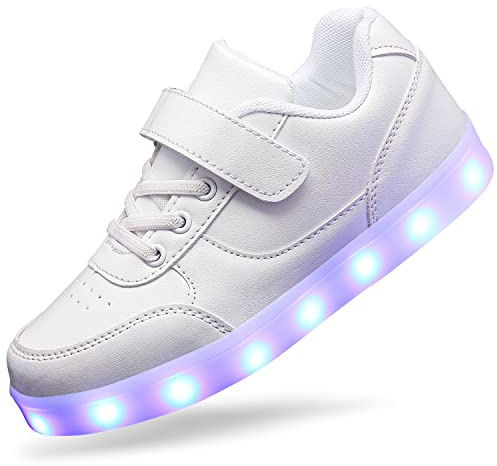 Kids Light up Shoes LED Sneakers USB Charging Flashing Trainers for Boys Girls Led Shoes White35
