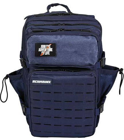 Mochila Táctica 45L V2 Repelente al Agua – Oxford 1000D, Cabina Avión y Viaje, Gimnasio y CrossTraining, Compartimento Portátil y Zapatillas, Cremallera Impermeable (Marina) by ELITEX TRAINING