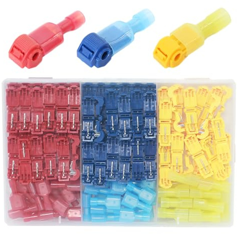 JOYELEC 140 connettori a filo T-Connecto rapido per terminali elettrici, adatti per un set di fili di 0,5-4,0 mm², connettore di tipo T, adatto per cavi di downlight, auto e moto.