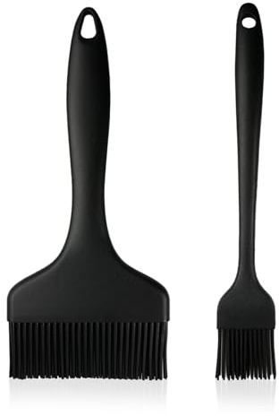 2 pezzi Pennello Cucina Senza BPA Pennello silicone Cucina Pennello da Cucina commestibile Pennello per Alimenti Pennello per Dolci Adatto per Cucinare, Grigliare (Grande + Piccolo)