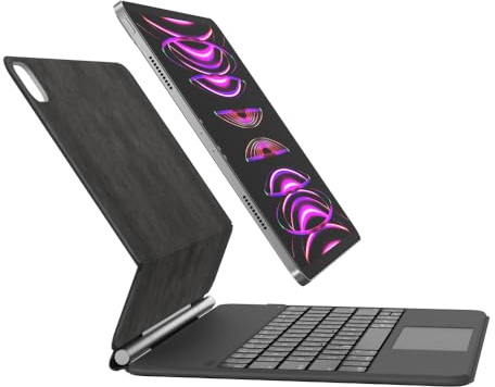 Belkin Pro Coque Clavier iPad avec support magnétique, clavier Bluetooth rétroéclairé, gestes trackpad, rangement Apple Pencil, AZERTY, touches multimédia, pour iPad Air 13” M2/M3/M4 et Pro 12.9”