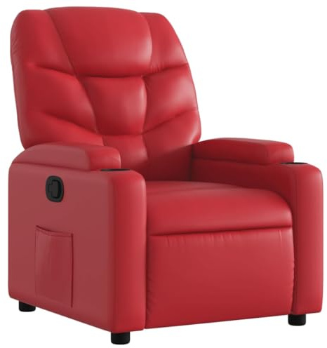 CKioict Lesesessel Cocktailsessel Moderner Polstersessel Relaxsessel Rot KunstlederGeeignet für Wohnzimmer, Hotel, Gästezimmer