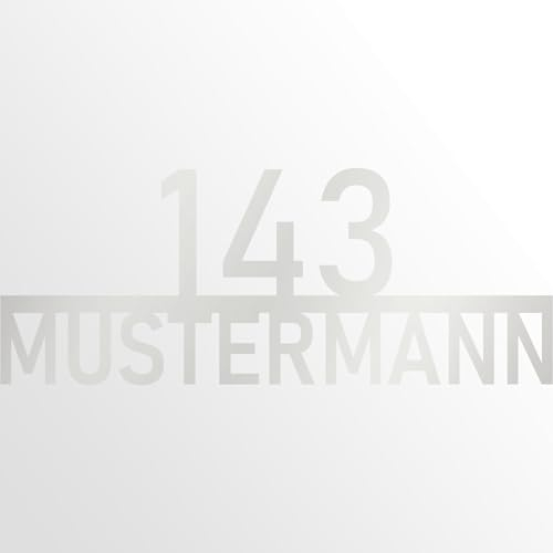 INDIGOS UG - Türschild - Schilder selbst gestalten - Aluverbundplatte - HausTürschild - Schilder selbst gestalten - weiss - 110 cm - Wunschname - Namensschild - Schild personalisiert - Schild für