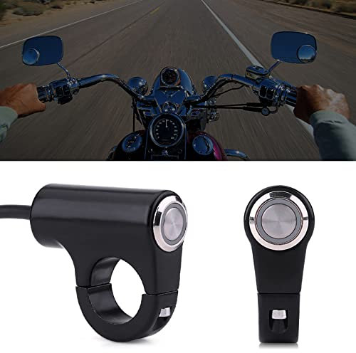 Motorcycle Handlebar Switch, 7/8 22mm Handlebar Mount Push Button Switch, Push Button Headlight Brake Fog Lights ON OFF Model A (Type A self-reset button)