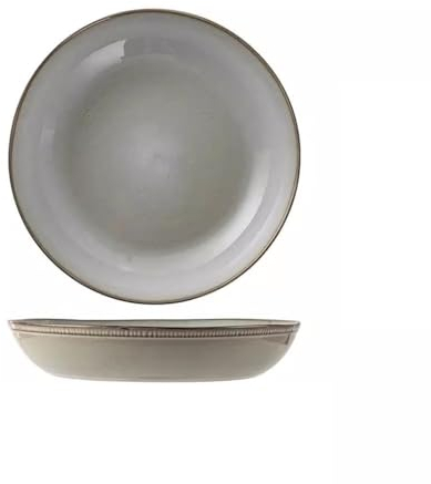 LINKIO Platos De Pasta, Platos De Postre De Loza Vajilla platear Hondo Grueso ultrapráctico, Cuenco de Verduras Grande Convertido en Horno doméstico, Cuenco de Fideos Retro, ensaladera Platos Grandes