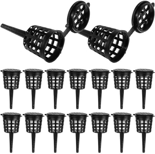 BESPORTBLE 50Pcs Paniers D'engrais Avec Couvercle Paniers De Plantation En Plastique Pot De Filet De Jardin Panier Hydroponique Plantation Pépinière Fournitures De Culture Pour Jardin Balcon