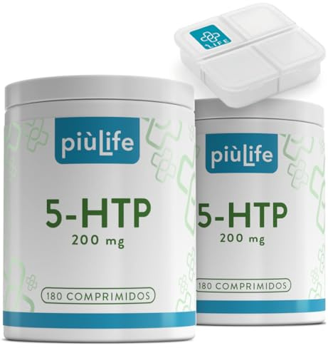 5HTP da 1000 mg Estratto Di Griffonia Tit. 20% PiùLife - 360 Compresse | 2 al giorno, 200 mg 5 HTP, Buon Umore, Rilassamento, Benessere Mentale, Precursore Della Serotonina, Senza Glutine e Lattosio