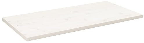 Generisch Tischplatte Weiß 100x50x2,5 cm Massivholz Kiefer Rechteckig,jiangboyue-824406
