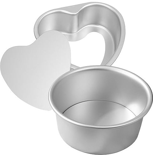 DECHOUS Stampo A Forma Di Cuore Per Torta Di Compleanno Per Torte in Alluminio Da 6 Pollici Design Robusto Per Uso Multiuso