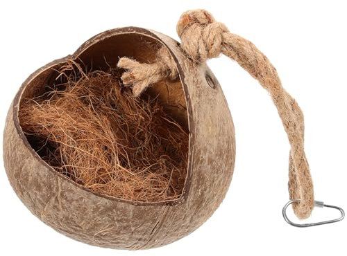 CIYODO Hanging Bird Nest Coconuts Shell for Parrots Boys and Girls Parakeet Hummingbird Songbird Bird Bed