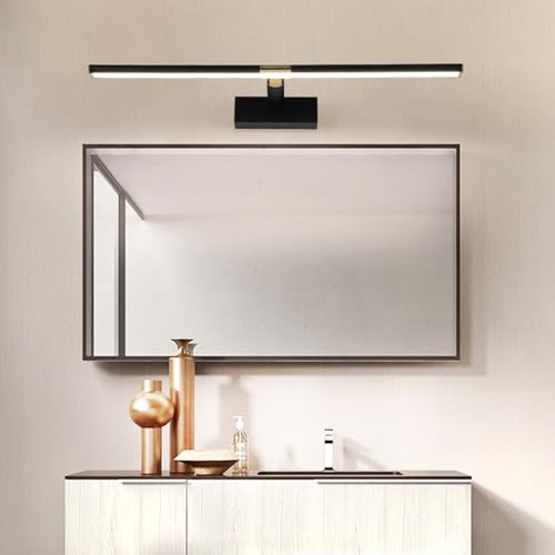 TZSMUM LED Spiegelleuchte Wandlampe Indoor Wandleuchte Wasserdicht Badleuchte Wandbeleuchtung Lange Lichtleiste Wandleuchten Aluminium für Schminklicht Badlampe Display (Schwarze-Warmes Licht,120cm)