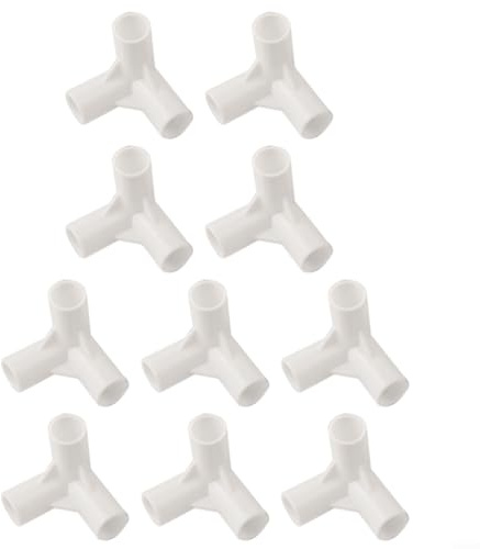 Zeltstangen-Verbindungs-Set, Kunststoff-Tees (10 Stück) ideal für Camper und Gärtner (90-Grad-T-Stück)