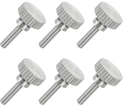 sourcing map 6 tornillos de cabeza moleteada plana M3 x 12 mm, acero inoxidable 304 totalmente roscado, tornillos de tornillo de pulgar para iluminación de electrodomésticos, equipos electrónicos
