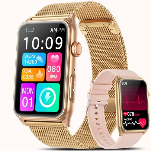 Marsyu 2025 New Smartwatch for Women,1.57 Smart Watch with ECG/HRV/SpO2/Blood Pressure/Heart Rate/Sleep Monitor and Bluetooth Calling,120+ Sports Modes Fitness Watch for Android iOS (Classic,Pink)