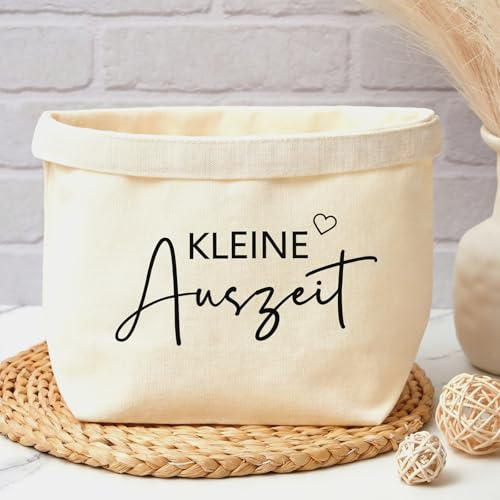 Xuniea Kleine Auszeit Korb Geschenktüte, Klassischer Stil, Naturweiß | aus Baumwolle und Leinen, Wellness Geschenke für Frauen, Geschenkkorb für Damen zur Entspannende Gesundheit