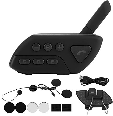 BOROCO Auriculares de Motocicleta, Auriculares Bluetooth Bluetooth de Motocicleta IP67 de Manos Impermeables - Libre de 120 Km/h (Negro)