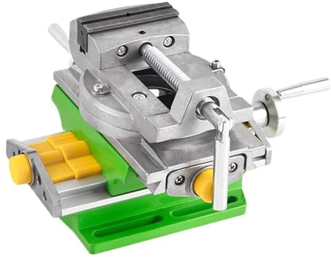 Milling Machines, Milling Drilling Vise Cross Slide Vise 2 in 1 Aluminium Alloy Worktable Compound Table Cross Vise for Drill Press(Rotable)