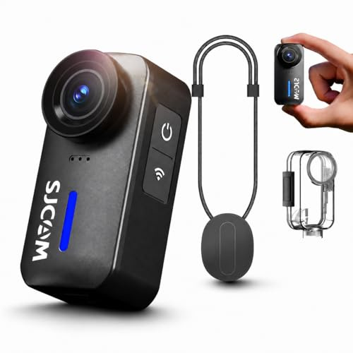 SJCAM C110Plus,Macchina fotografica subacquea del corpo 4K,Macchina fotografica indossabile POV,Action cam | Grandangolo a 170°, registrazione 3H, apertura F1.8, stabilizzazione a 6 assi