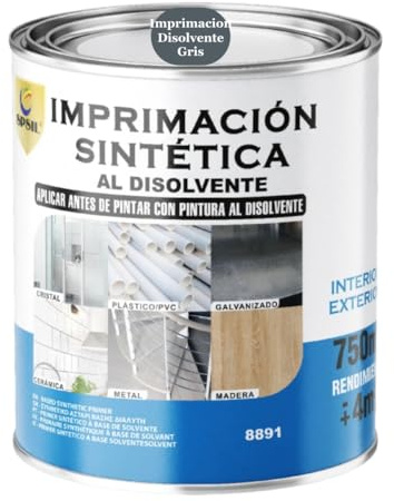 SPSIL Imprimación Antioxidante para Metal y Madera Imprimacion Disolvente Gris 750ml, Fondo Universal con Protección Antióxido - Alta Adherencia - Secado Rápido - Interior y Exterior