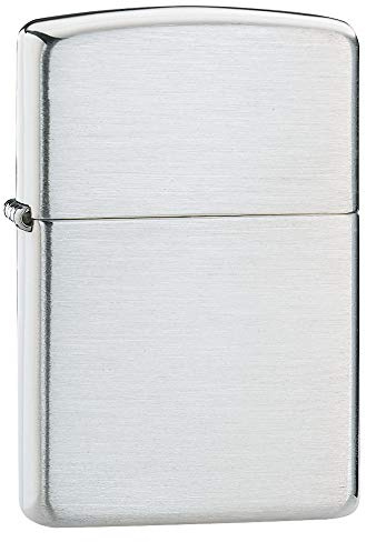 Zippo-stormtändare – Brushed Sterling Silver, Base Model – Påfyllbar – Återanvändbar – Vindsäker design – Presentask – Tillverkad i USA